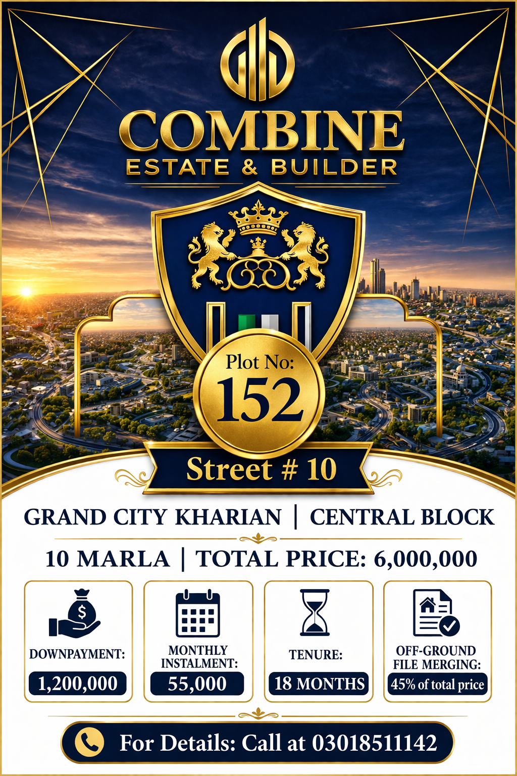 Plot#152|Street#10|Park Facing|Central Block