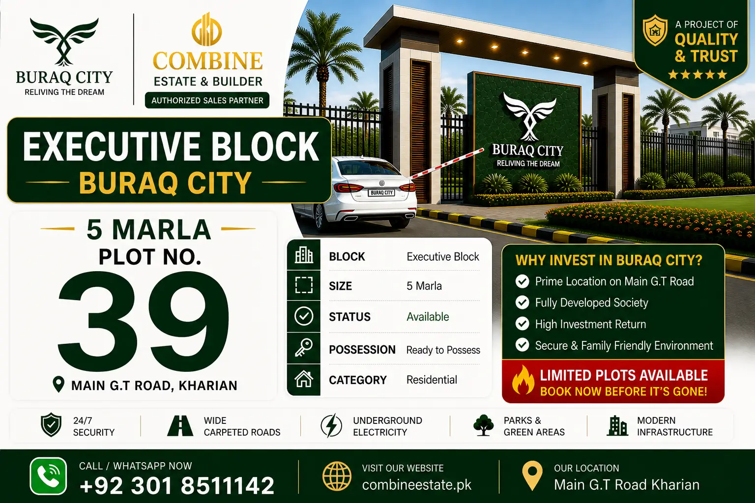 5 Marla Plot | Executive Block | Buraq City