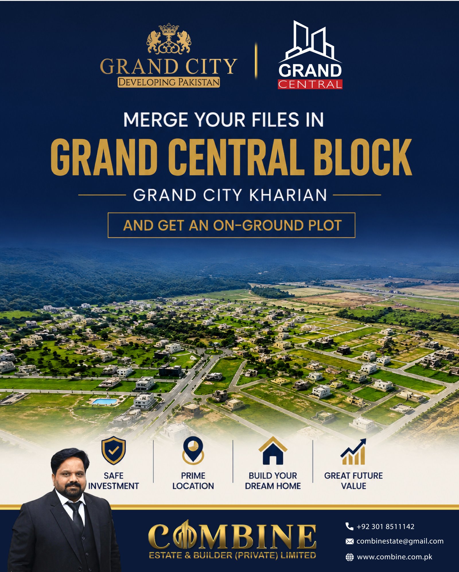 Grand Central Block Grand City Kharian | On Ground Plots Available