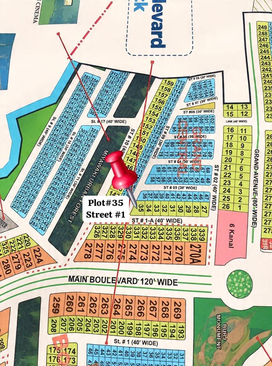 10 Marla Plot For Sale in Grand City Kharian Block Grand Central Block