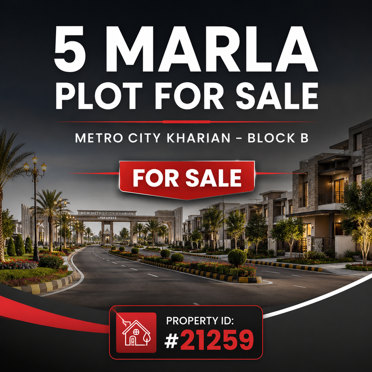 5 Marla Plot For Sale in Metro City Kharian Block B