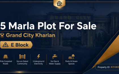 5 Marla Plot For Sale in Grand City Kharian Block E Block