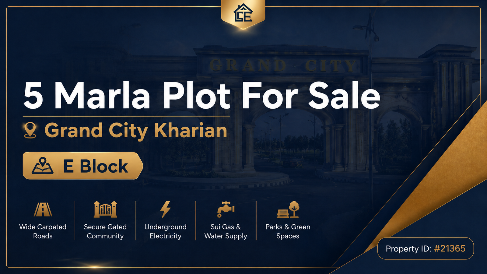 5 Marla Plot For Sale in Grand City Kharian Block E Block