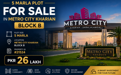 5 Marla Plot For Sale in Metro City Kharian Block Block B