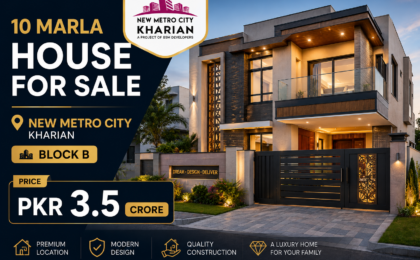 10 Marla House For Sale in New Metro City Kharian Block Block B