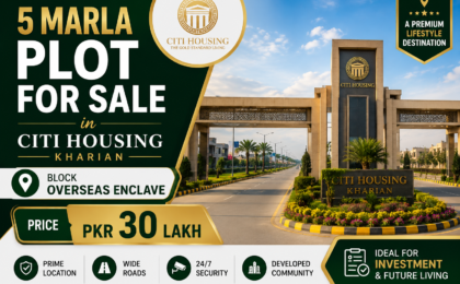 5 Marla Plot For Sale in Citi Housing Kharian Block Overseas enclave