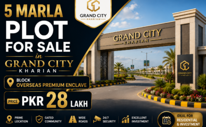 5 Marla Plot For Sale in Grand City Kharian Block Overseas Premium Enclave
