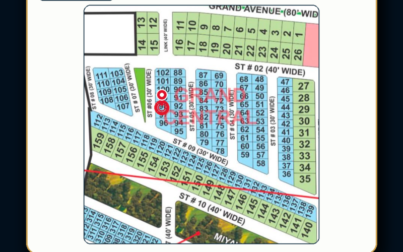 5 Marla Plot For Sale in Grand City Kharian Block Grand Central Block