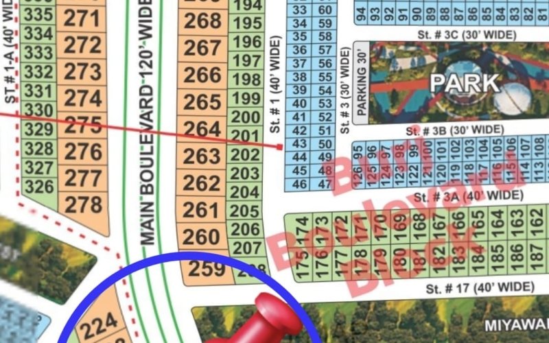 1 Kanal Plot For Sale in Grand City Kharian Block Burj Boulevard