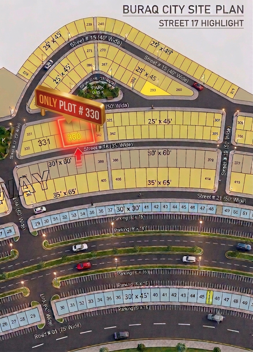 5 Marla Plot For Sale in Buraq City Kharian Block Midway