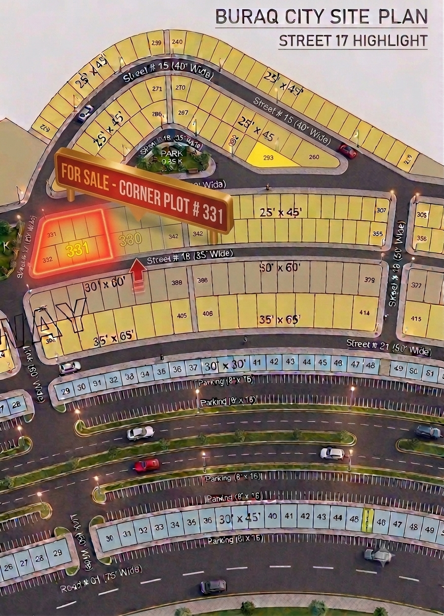 5 Marla Plot For Sale in Buraq City Kharian Block Midway