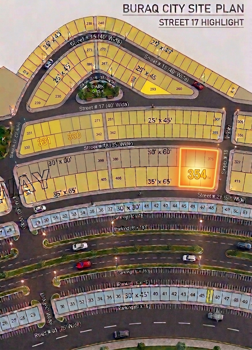 5 Marla Plot For Sale in Buraq City Kharian Block Midway