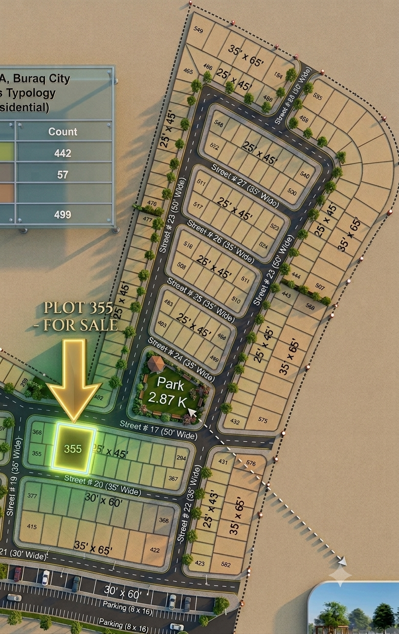 5 Marla Plot For Sale in Buraq City Kharian Block Midway