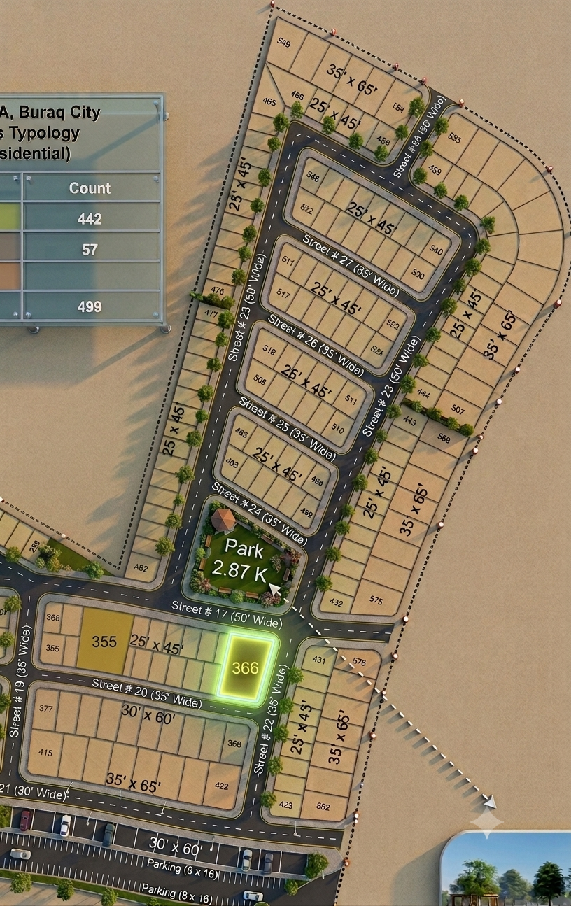5 Marla Plot For Sale in Buraq City Kharian Block Midway
