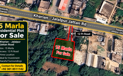 15 Marla Plot For Sale in Kharian Opp Petrol pump